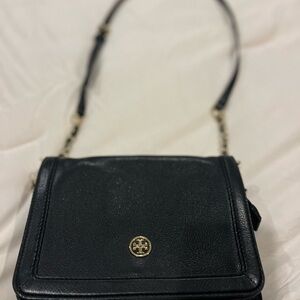 Tory Burch Black Crossbody Bag with Gold Accents